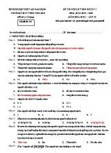 Đề thi khảo sát chất lượng 8 tuần học kỳ I môn Hóa học Lớp 10 - Mã đề 101 - Năm học 2019-2020 - Trường THPT Trần Văn Bảo (Có đáp án)